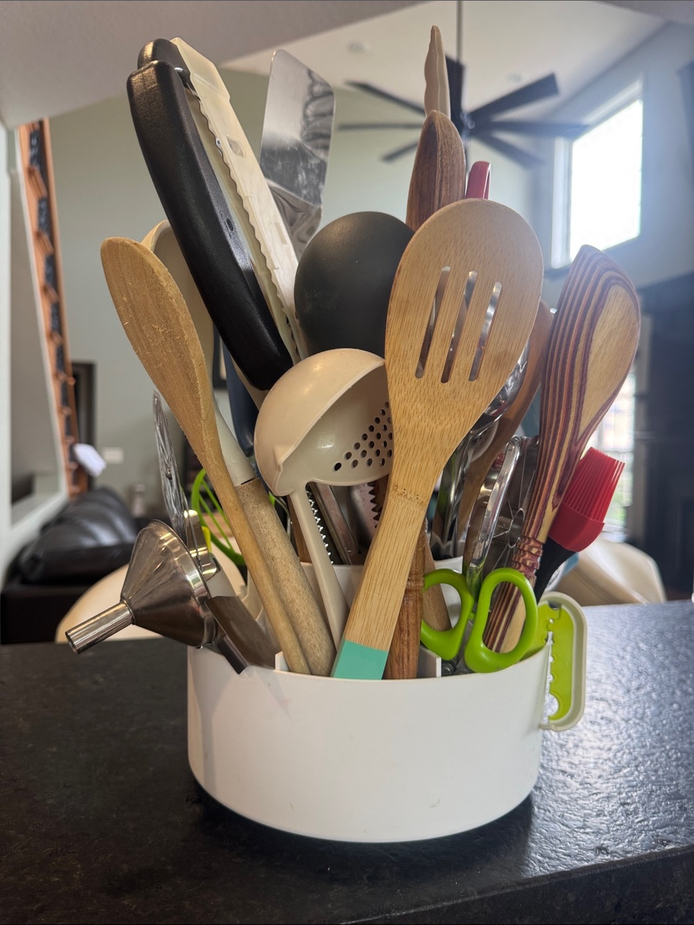 Large Kitchen Utensil Lot + Rotating Organizer Spatulas Spoons Tools